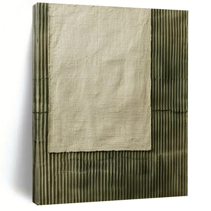 “Beige - Green Textured Contrast” Mixed - Media Art CT0219