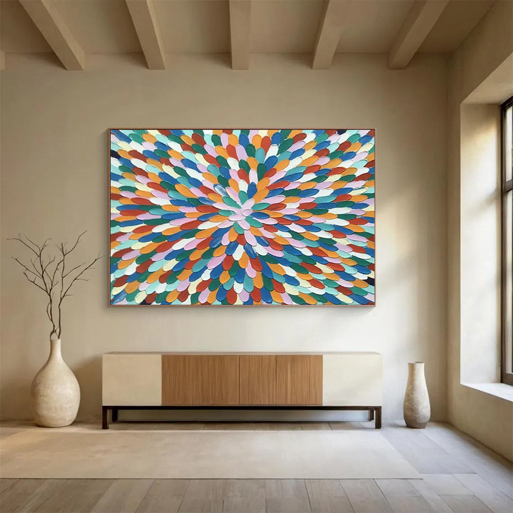 “Rainbow Petals” – Pointillist - Inspired Acrylic Painting CT1743