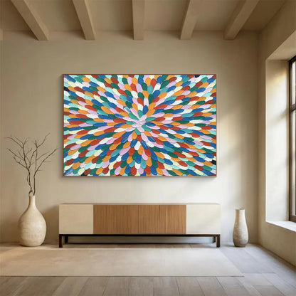 “Rainbow Petals” – Pointillist - Inspired Acrylic Painting CT1743