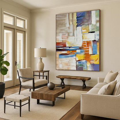 “Colorful Cubist Abstraction” - Abstract Cubist Art CT0477