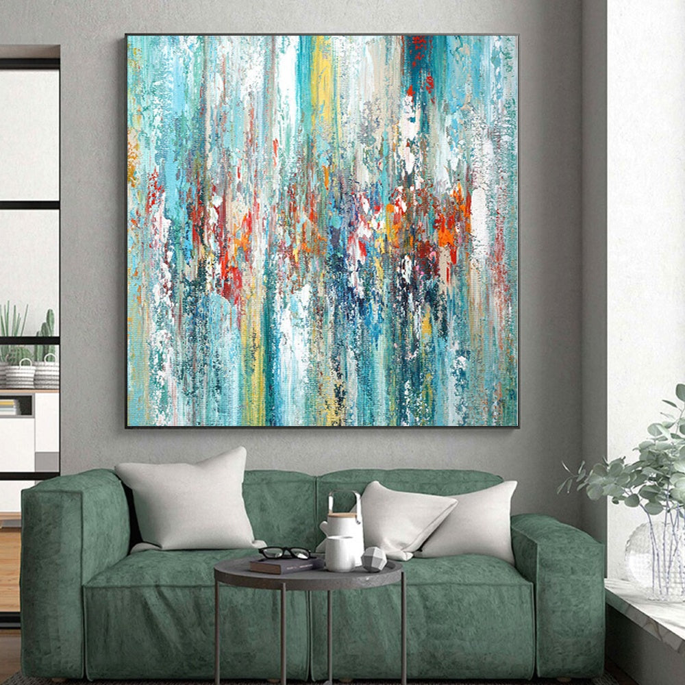 “Vibrant Vertical Streaks” Abstract Acrylic Art CT0284