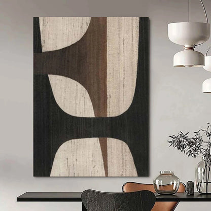 “Beige - Brown - Black Geometric” Acrylic Painting CT0155