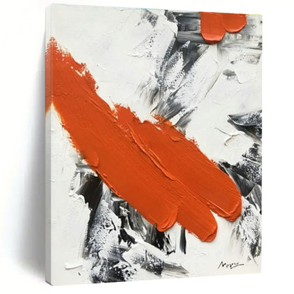 “Orange - Grey - White Bold Strokes”，Abstract Expressionist Art CT0617