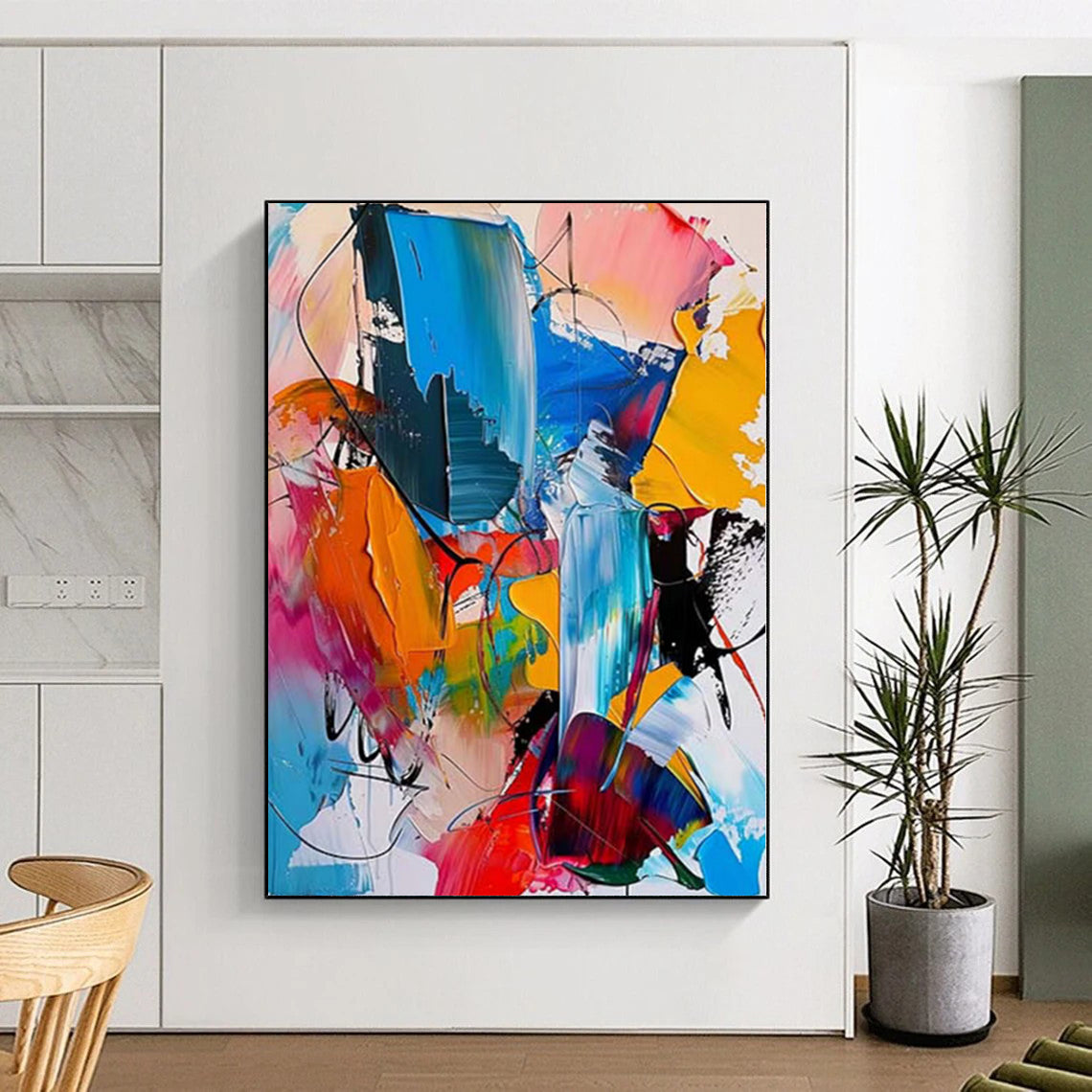 “Colorful Abstract Dynamism” Expressionistic Acrylic Art CT0231