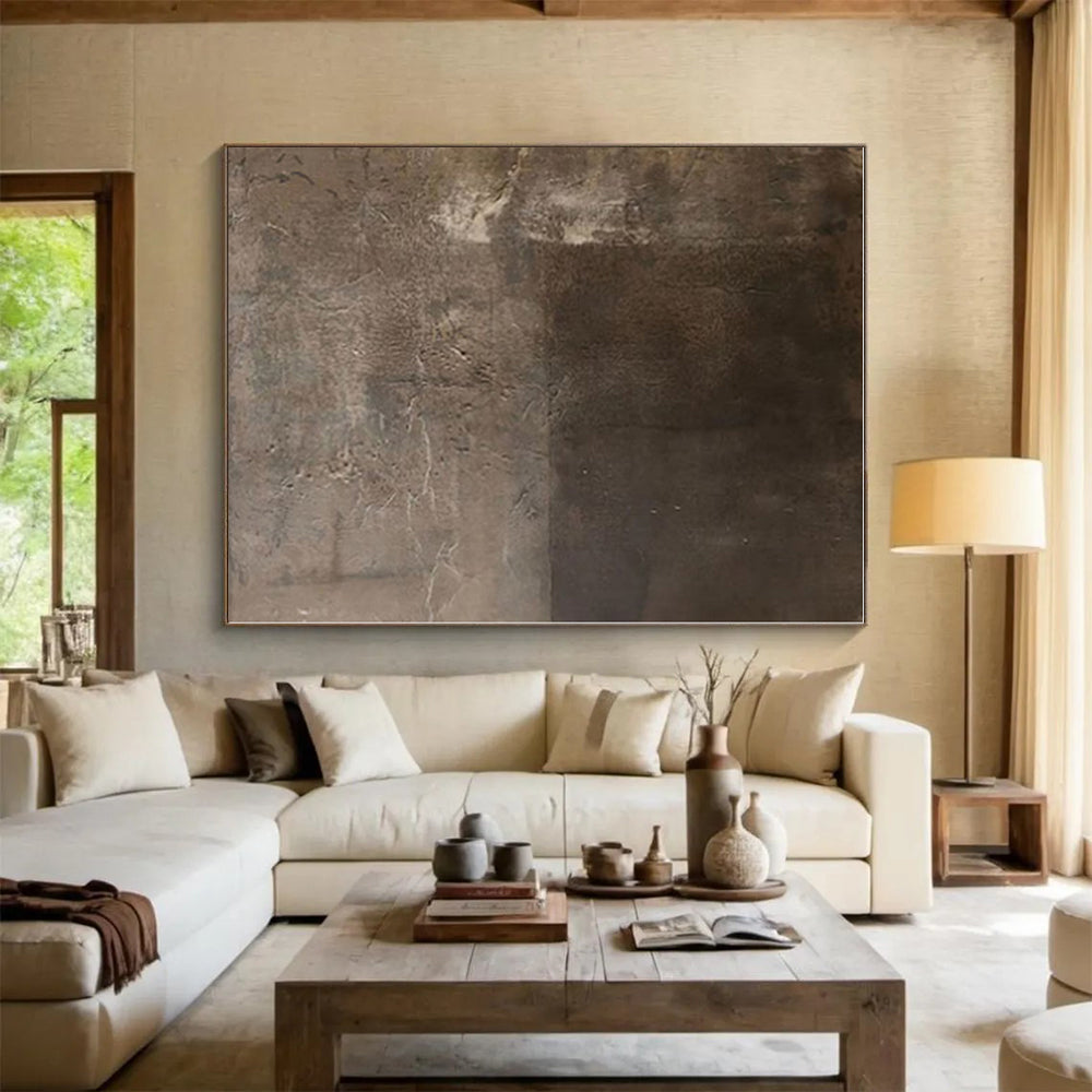 “Earthy Textured Canvas”，Abstract Textural Acrylic Painting CT0549