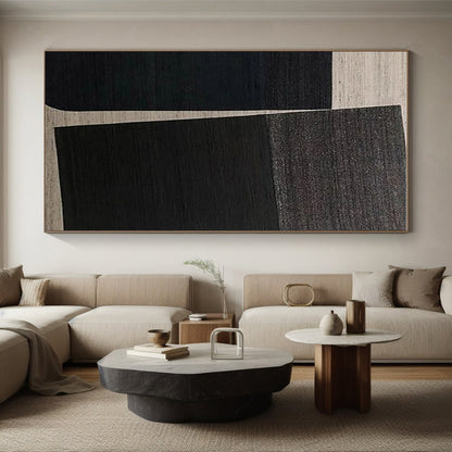“Black - Brown Geometric Collage”，Minimalist Style CT0660