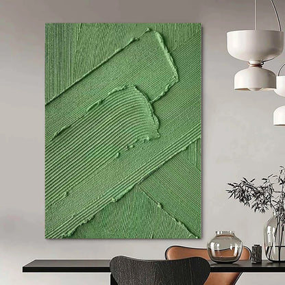 “Green Textured Ridges” Impasto - Style Acrylic Art CT0198