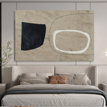 Black, White & Beige Geometric Forms - Minimalist Paper Collage CT1789
