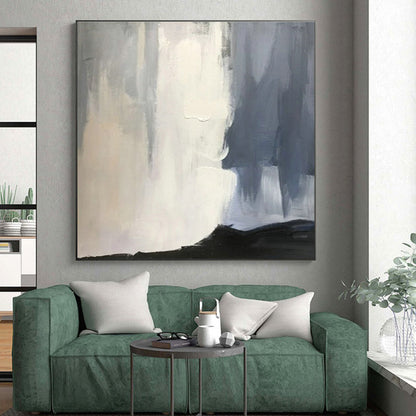 “Grey - White - Black Subtle Strokes”，Abstract Minimalist Art CT0614