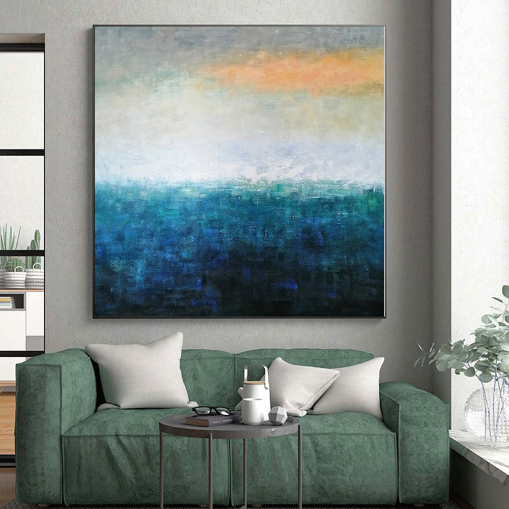 “Gradient Sky and Sea Abstract”，Horizon - Inspired Abstract Painting CT0372