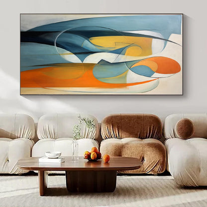 “Blue - Orange Abstract Figures” Cubist - Inspired Acrylic Art CT0188
