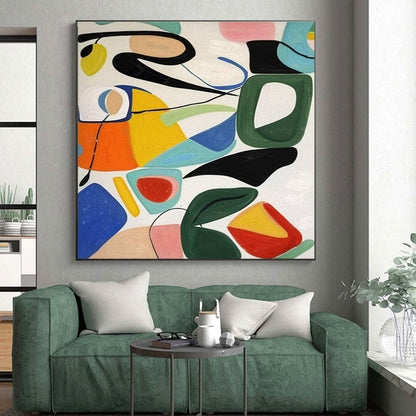 “Colorful Geometric Play”，Abstract Geometric Art CT0635