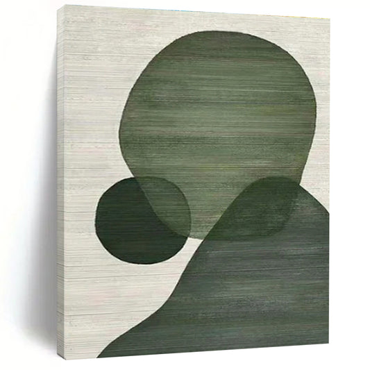“Green Geometric Shapes”，Abstract Minimalist Acrylic Art CT0593