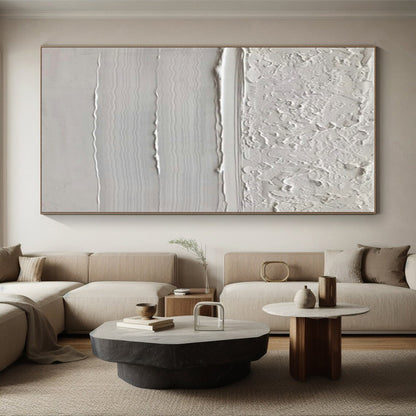 “White Textured Minimalist Art”，Abstract Minimalist Art CT0611