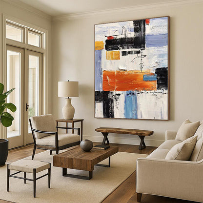 “Colorful Abstract Block Composition” - Abstract Expressionist Art CT0412