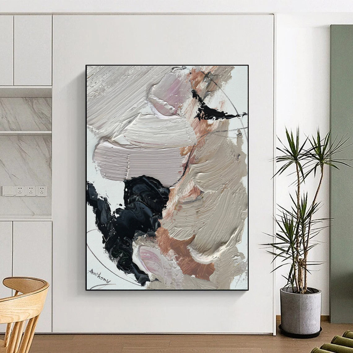 “Neutral - Toned Layered Abstract” - Abstract Expressionist Art CT0512