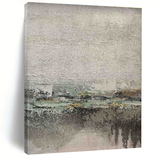“Misty Grey Landscape”，Impressionistic Abstract Oil Painting CT0565