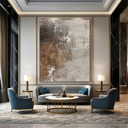 Large-Scale Custom Hand-Painted Abstract Canvas for Dining Room & Hotel Corridors