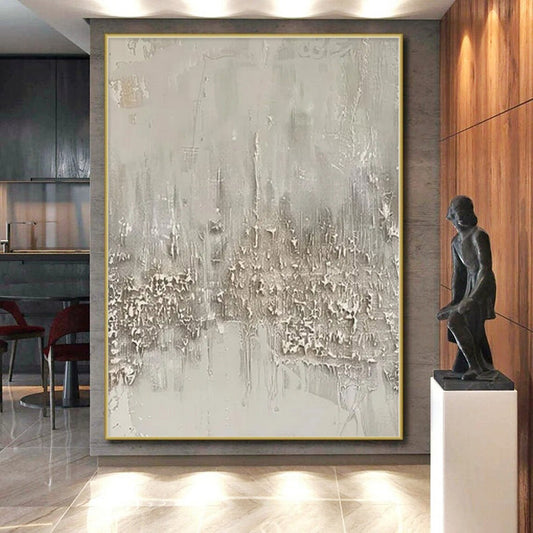 “Textured Gray Layers” Abstract Acrylic Art CT0270