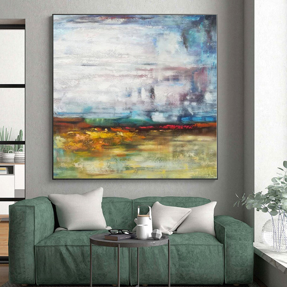 “Colorful Abstract Horizon”，Vibrant Abstract Painting CT0383