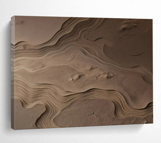 “Sand Dune Waves” - Beige, brown; intricate, flowing sand - like patterns CT1570