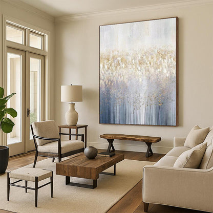 “Gold - Speckled Forest Abstract”，Abstract Landscape Acrylic Painting CT0592