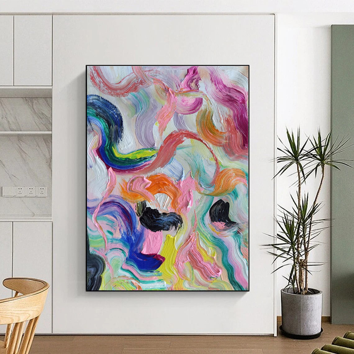 “Colorful Swirl Abstract” - Abstract Expressionist Art CT0479