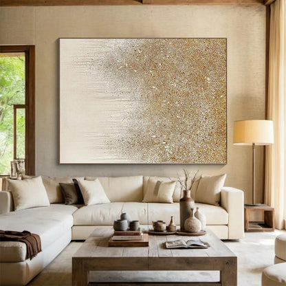 “Gilded Glitter Drips” Abstract Acrylic Art CT0281