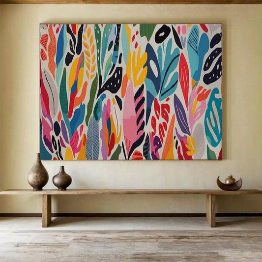 “Hand - painted Colorful Foliage” - Vibrant floral pattern in diverse colors CT1649