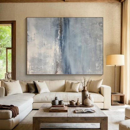 “Gray - Blue Abstract Horizons” Abstract Acrylic Art CT0271