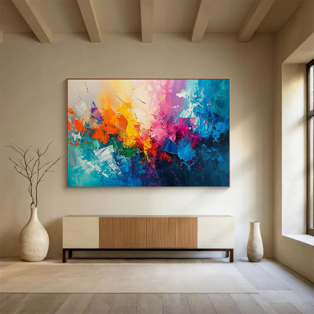 “Rainbow Burst” - A vibrant abstract of clashing bright colors CT1643