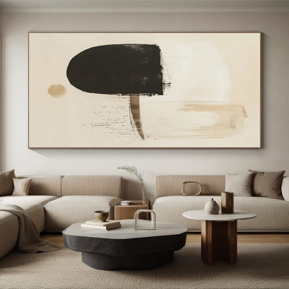 “Earthy Tones with Black Shapes” Abstract Acrylic Art CT0275