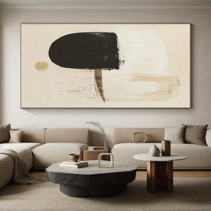 “Earthy Tones with Black Shapes” Abstract Acrylic Art CT0275