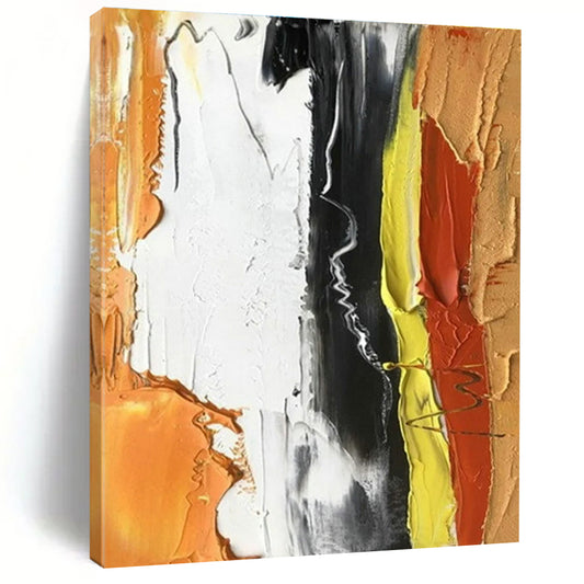“Colorful Textured Strokes on White”，Abstract Expressionist Art CT0612
