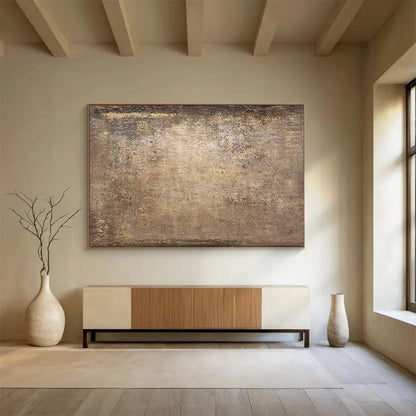 “Bronze Patina” - Warm browns, metallic tones; textured, aged - metal - like abstract surface CT1520