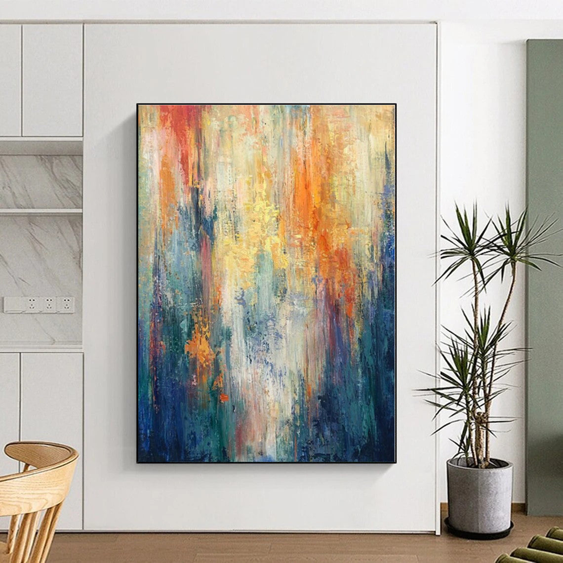“Colorful Vertical Abstract Flow” - Abstract Expressionist Art CT0416
