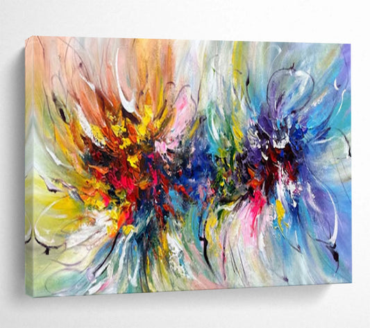“Vibrant Floral Bursts” – Abstract Acrylic Painting CT1776