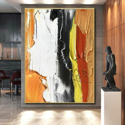“Colorful Textured Strokes on White”，Abstract Expressionist Art CT0612