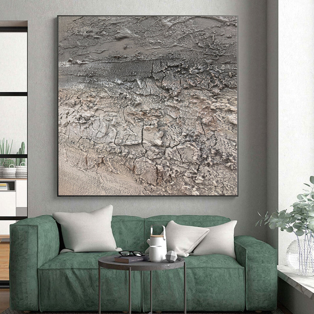 “Rough Textured Abyss” - Abstract Work with Grays, Browns CT0102