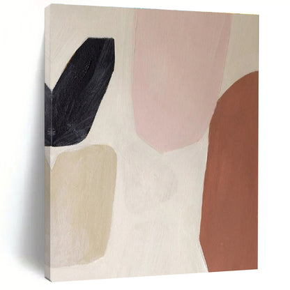 “Soft Pink - Brown - Black Contrast”，Minimalist Color Block Style CT0656