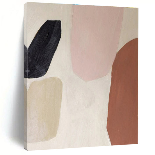 “Soft Pink - Brown - Black Contrast”，Minimalist Color Block Style CT0656