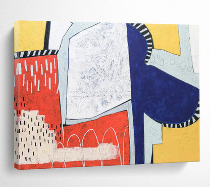 Colorful Geometric Collage - Cubist - Inspired Acrylic Art CT1804