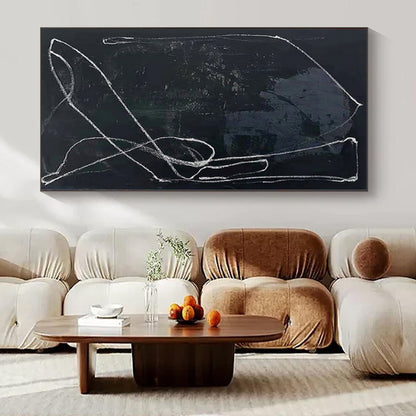 “Black - White Textured Line” Charcoal Drawing CT0161