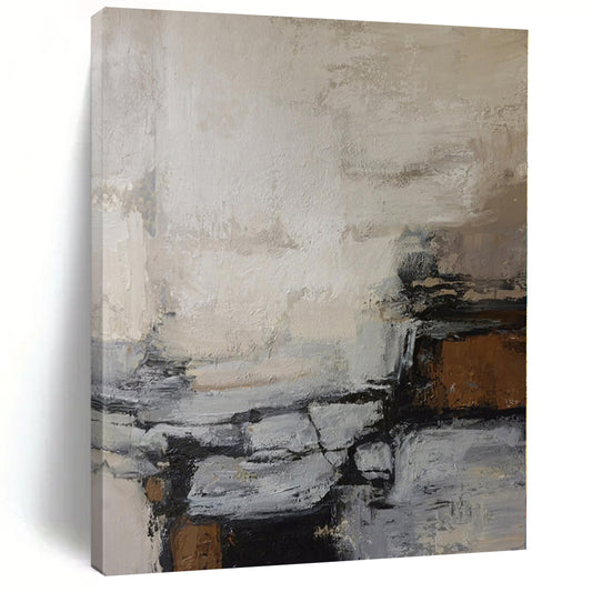 “Neutral - Toned Textured Abstraction” Abstract Acrylic Art CT0257