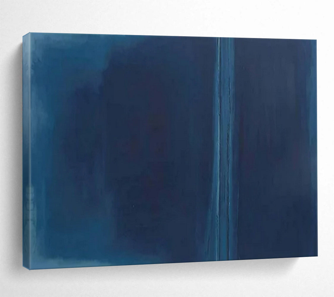 “Deep Blue Divide” - Shades of blue; a stark, vertical line splitting the canvas CT1495