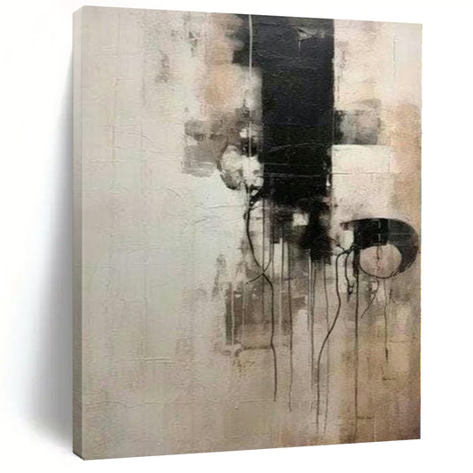 “Black - White - Gray Dripping Abstraction” Abstract Acrylic Art CT0251