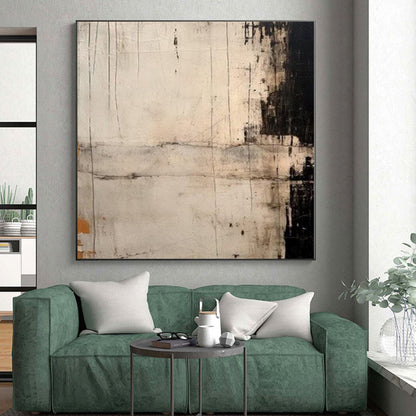 “Black - White - Gray Textured Abstraction” Minimalist Acrylic Art CT0244