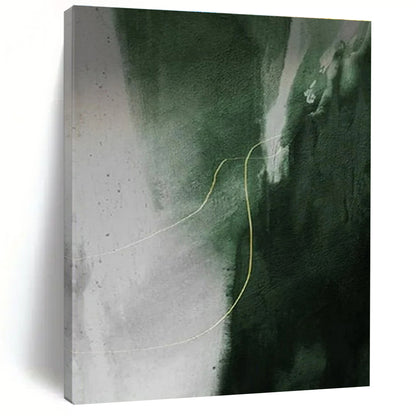 “Green - Grey Yellow Line”，Minimalist Abstract Art CT0649