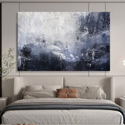 Monochromatic abstract painting with dynamic brushstrokes CT1671
