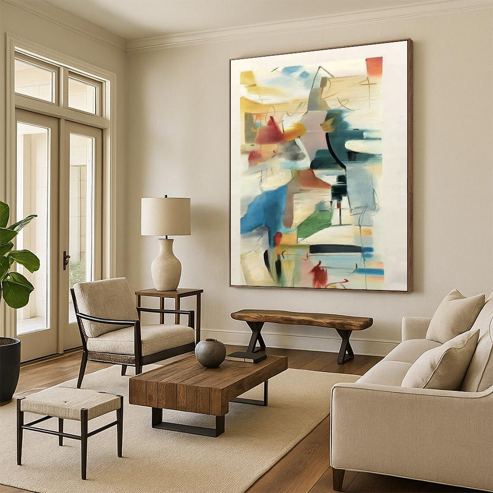 “Colorful Abstract Composition”，Abstract Cubist - Inspired Art CT0609